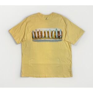 George Mens Beach Executive Parking Yellow Cotton T-shirt Short Sleeve Size XL